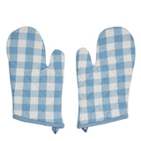 Dusk Blue Check Oven Mitt-Lange General Store