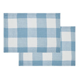 Dusk Blue Check Placemats - Set of 2-Lange General Store
