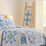 Dusk Blue Check Woven Throw-Lange General Store