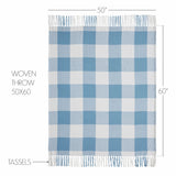 Dusk Blue Check Woven Throw-Lange General Store