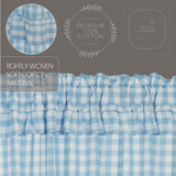Dusk Buffalo Blue Check Ruffled Swag Curtains