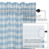 Dusk Buffalo Blue Check Swag Curtains-Lange General Store