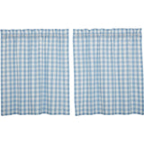 Dusk Buffalo Blue Check Tier Curtains-Lange General Store