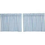 Dusk Buffalo Blue Check Tier Curtains-Lange General Store