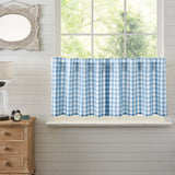 Dusk Buffalo Blue Check Tier Curtains-Lange General Store