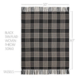 Exton Black Tan Plaid Throw-Lange General Store