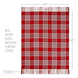 Exton Red Plaid Throw-Lange General Store