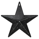 Faceted Metal Star Black Wall Hanging w/Pocket-Lange General Store