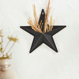 Faceted Metal Star Black Wall Hanging w/Pocket-Lange General Store