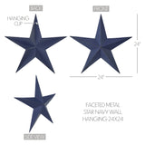 Faceted Metal Star Blue - Multiple Sizes-Lange General Store