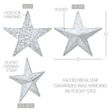Faceted Metal Star Galvanized Wall Hanging w/Pocket-Lange General Store