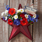 Faceted Metal Star Red Speckle Wall Hanging w/Pocket-Lange General Store