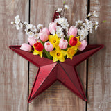 Faceted Metal Star Red Speckle Wall Hanging w/Pocket-Lange General Store