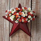 Faceted Metal Star Red Speckle Wall Hanging w/Pocket-Lange General Store