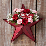 Faceted Metal Star Red Speckle Wall Hanging w/Pocket-Lange General Store