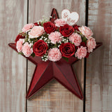 Faceted Metal Star Red Speckle Wall Hanging w/Pocket-Lange General Store