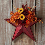 Faceted Metal Star Red Speckle Wall Hanging w/Pocket-Lange General Store
