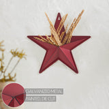 Faceted Metal Star Red Wall Hanging w/Pocket-Lange General Store