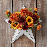 Faceted Metal Star White Speckle Wall Hanging w/Pocket-Lange General Store