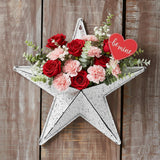 Faceted Metal Star White Speckle Wall Hanging w/Pocket-Lange General Store