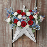 Faceted Metal Star White Speckle Wall Hanging w/Pocket-Lange General Store