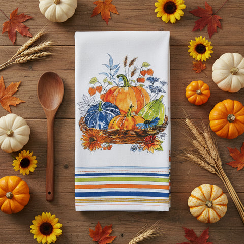 Fall Sweet Fall Pumpkin Basket Terry Towel