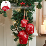 Falling Snowflake Red Metal Bell Set of 3-Lange General Store