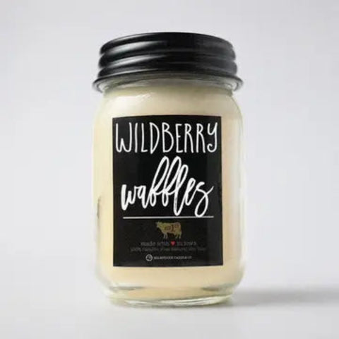Farmhouse Mason Jar Candle - Wildberry Waffles