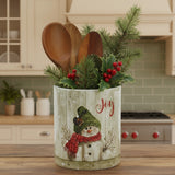 Farmhouse Snowman Utensil Crock-Lange General Store