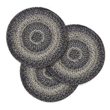 Farmstead Black Braided Trivet 15" Set of 3