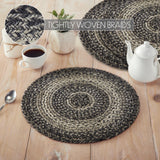 Farmstead Black Braided Trivet 15" Set of 3