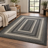 Farmstead Black Collection Braided Rugs - Rectangle