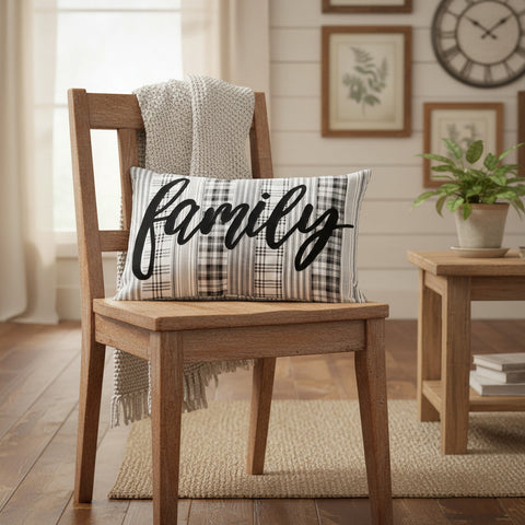 Farmstead Black Family Pillow-Lange General Store