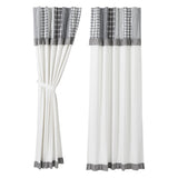 Farmstead Black Patchwork Panel Curtains-Lange General Store