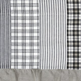 Farmstead Black Patchwork Short Panel Curtains-Lange General Store