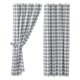 Farmstead Black Plaid Short Panel Curtains-Lange General Store