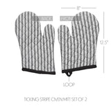 Farmstead Black Ticking Stripe Oven Mitt Set of 2-Lange General Store