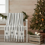 Farmstead Black Ticking Stripe Woven Throw-Lange General Store