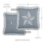 Farmstead Blue Barn Star Pillow-Lange General Store