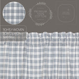 Farmstead Blue Plaid Prairie Swag Curtains