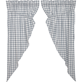 Sawyer Mill Blue Plaid Short Prairie Curtains-Lange General Store