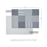 Farmstead Blue Quilted Placemats - Set of 2-Lange General Store
