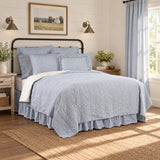 Farmstead Blue Ticking Stripe Quilt Coverlet