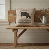 Farmstead Charcoal Cow Pillow-Lange General Store