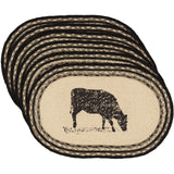 Farmstead Charcoal Cow Placemat - Set of 6