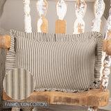 Farmstead Charcoal & Dark Creme Ticking Stripe Throw Pillow