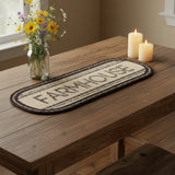 Farmstead Charcoal Farmhouse Braided Table Runners-Lange General Store