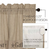 Farmstead Charcoal Gather Valance-Lange General Store