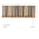 Farmstead Charcoal Patchwork Valance-Lange General Store