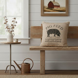 Farmstead Charcoal Pig Pillow-Lange General Store
